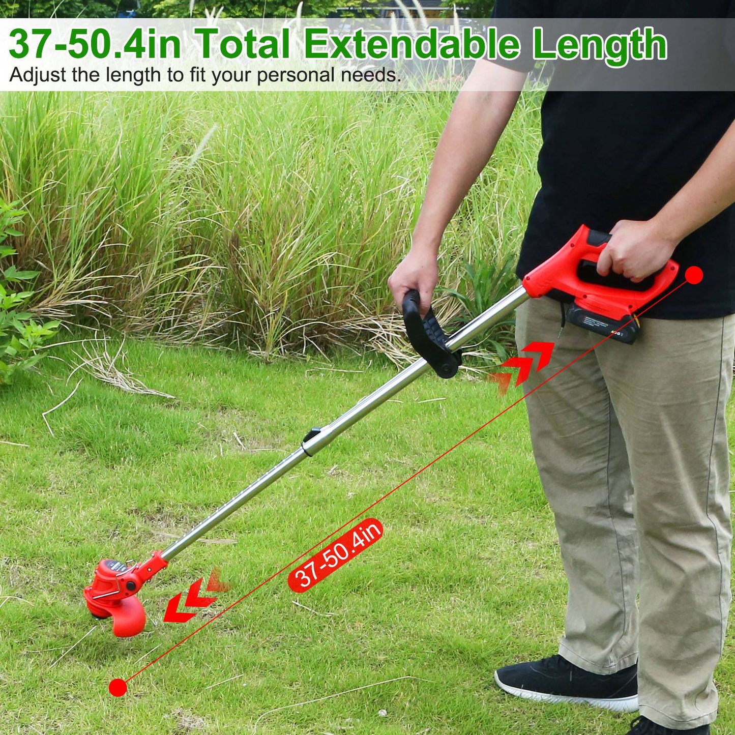 Adjustable Electric Battery Operated - Telescopic Grass Trimmer / Weed Eater