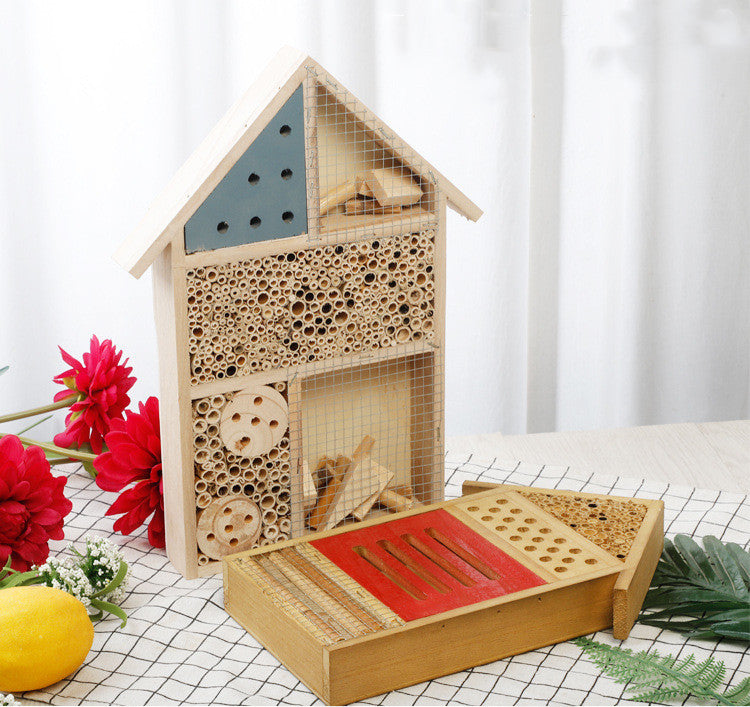 Creative Wooden Bee Nest Small House - Insect Hotel