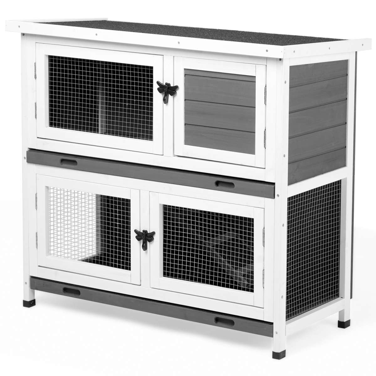 Compact 2 - Story Rabbit & Guinea Pig Hutch - Weather - Resistant and Easy to Clean - Small Pet Homes