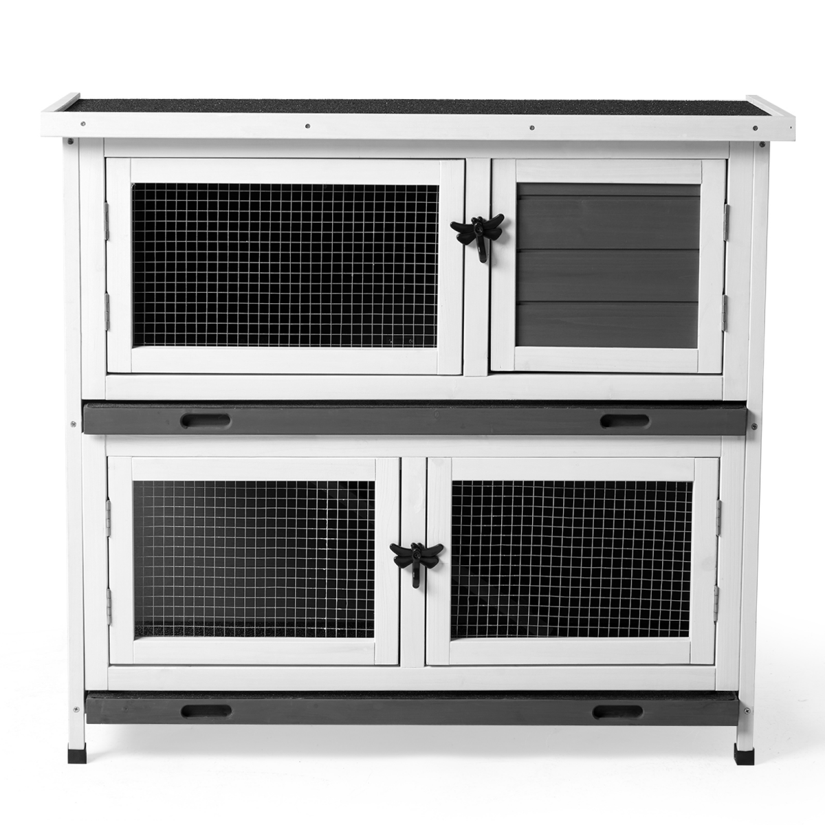 Compact 2 - Story Rabbit & Guinea Pig Hutch - Weather - Resistant and Easy to Clean - Small Pet Homes