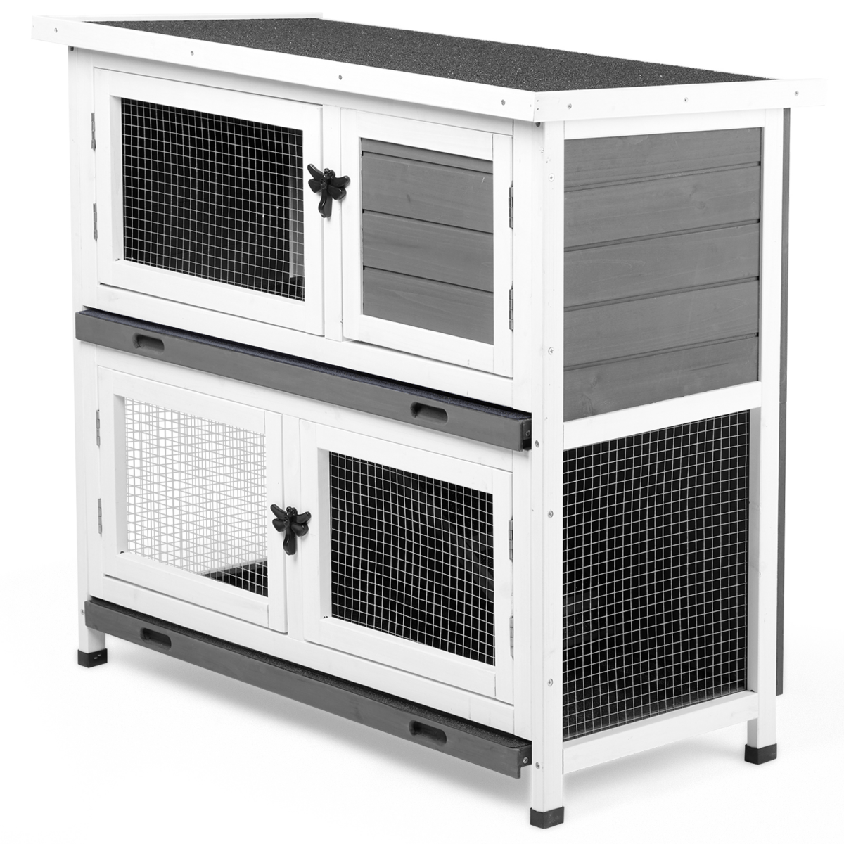 Compact 2 - Story Rabbit & Guinea Pig Hutch - Weather - Resistant and Easy to Clean - Small Pet Homes