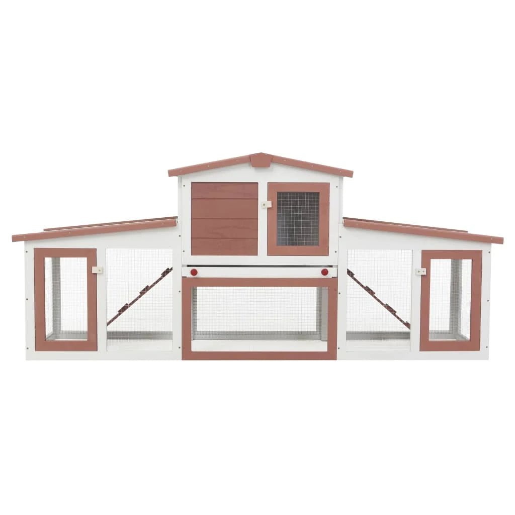 Deluxe 2 - Layer Wooden Rabbit Hutch - Spacious with Non - Slip Ramps, Removable Tray, Weatherproof Roof - Small Pet Homes