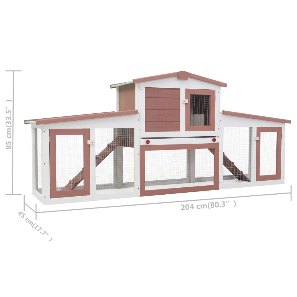 Deluxe 2 - Layer Wooden Rabbit Hutch - Spacious with Non - Slip Ramps, Removable Tray, Weatherproof Roof - Small Pet Homes