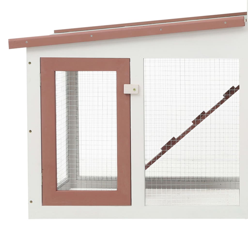 Deluxe 2 - Layer Wooden Rabbit Hutch - Spacious with Non - Slip Ramps, Removable Tray, Weatherproof Roof - Small Pet Homes