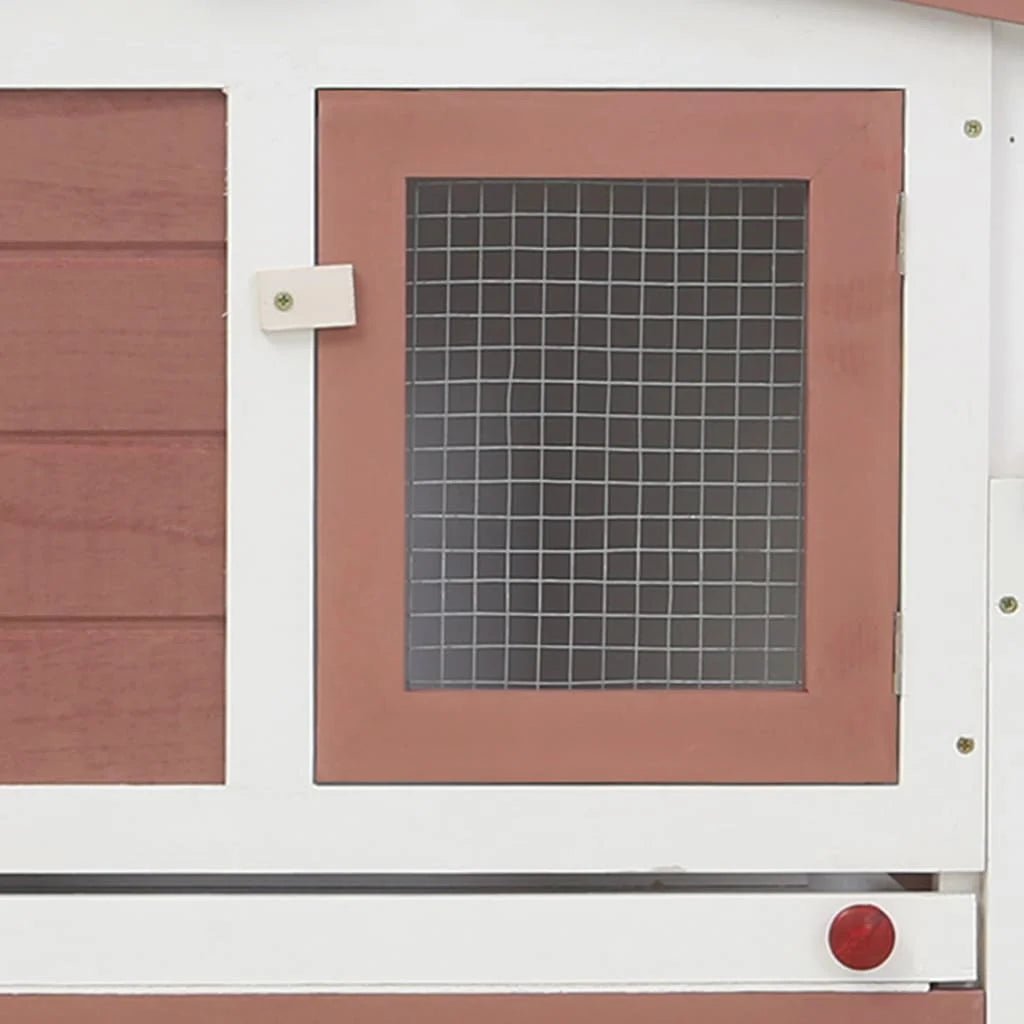 Deluxe 2 - Layer Wooden Rabbit Hutch - Spacious with Non - Slip Ramps, Removable Tray, Weatherproof Roof - Small Pet Homes