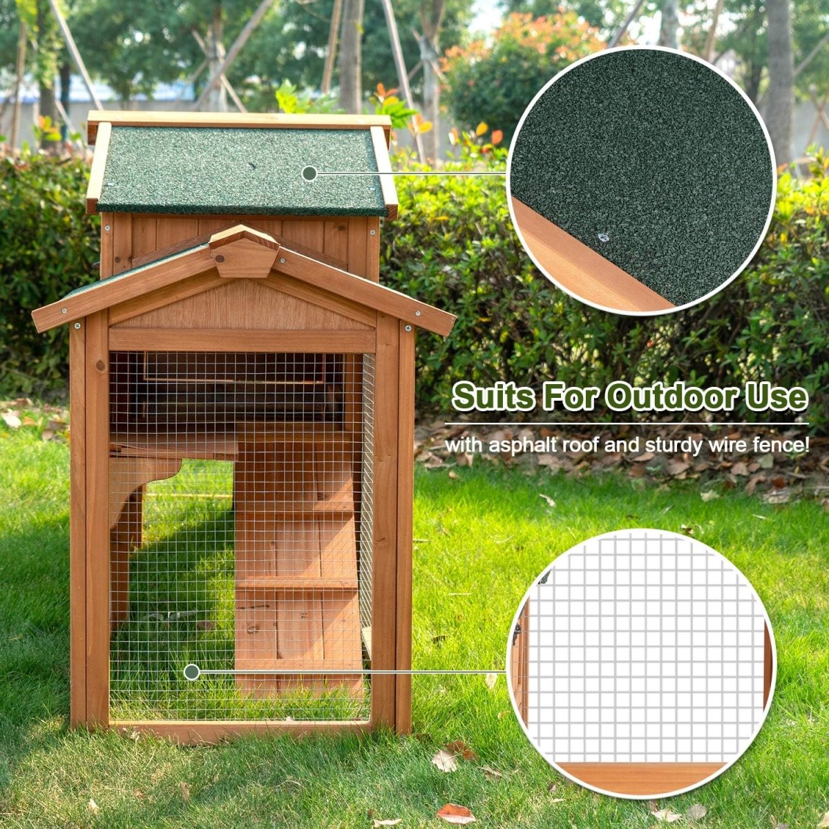 Extra Large 2 - Tier Outdoor Rabbit Hutch - Spacious, Waterproof with Detachable Runs - Small Pet Homes