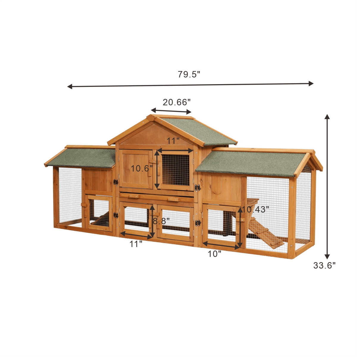 Extra Large 2 - Tier Rabbit Hutch - Spacious, Waterproof with Detachable Runs - Small Pet Homes