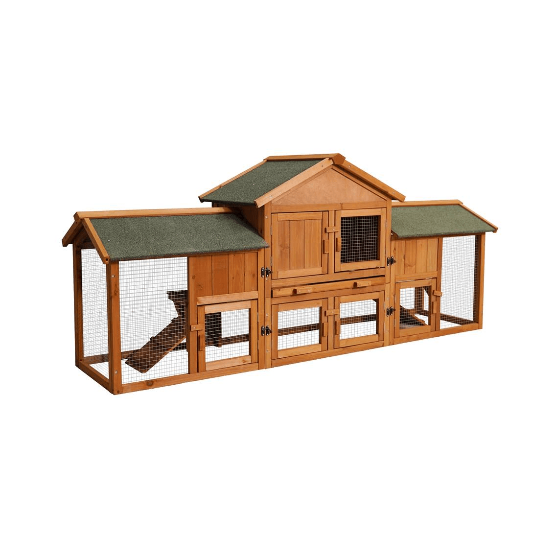 Extra Large 2 - Tier Rabbit Hutch - Spacious, Waterproof with Detachable Runs - Small Pet Homes