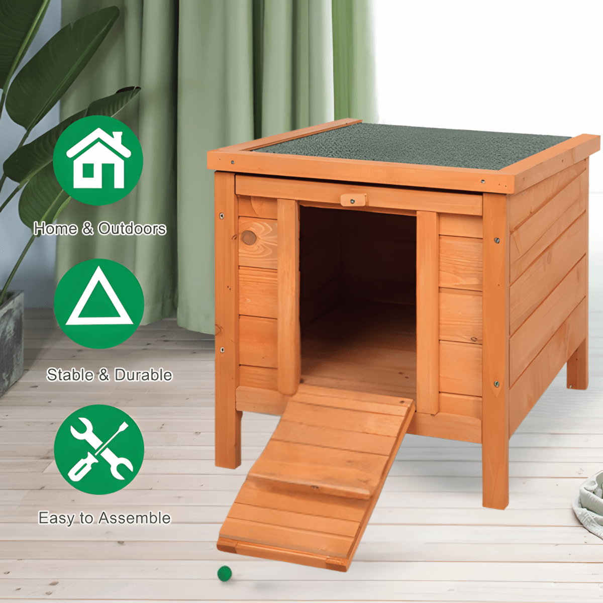 High - Quality Wooden Rabbit Hutch - Weatherproof, Easy Access, and Raised Design - Small Pet Homes