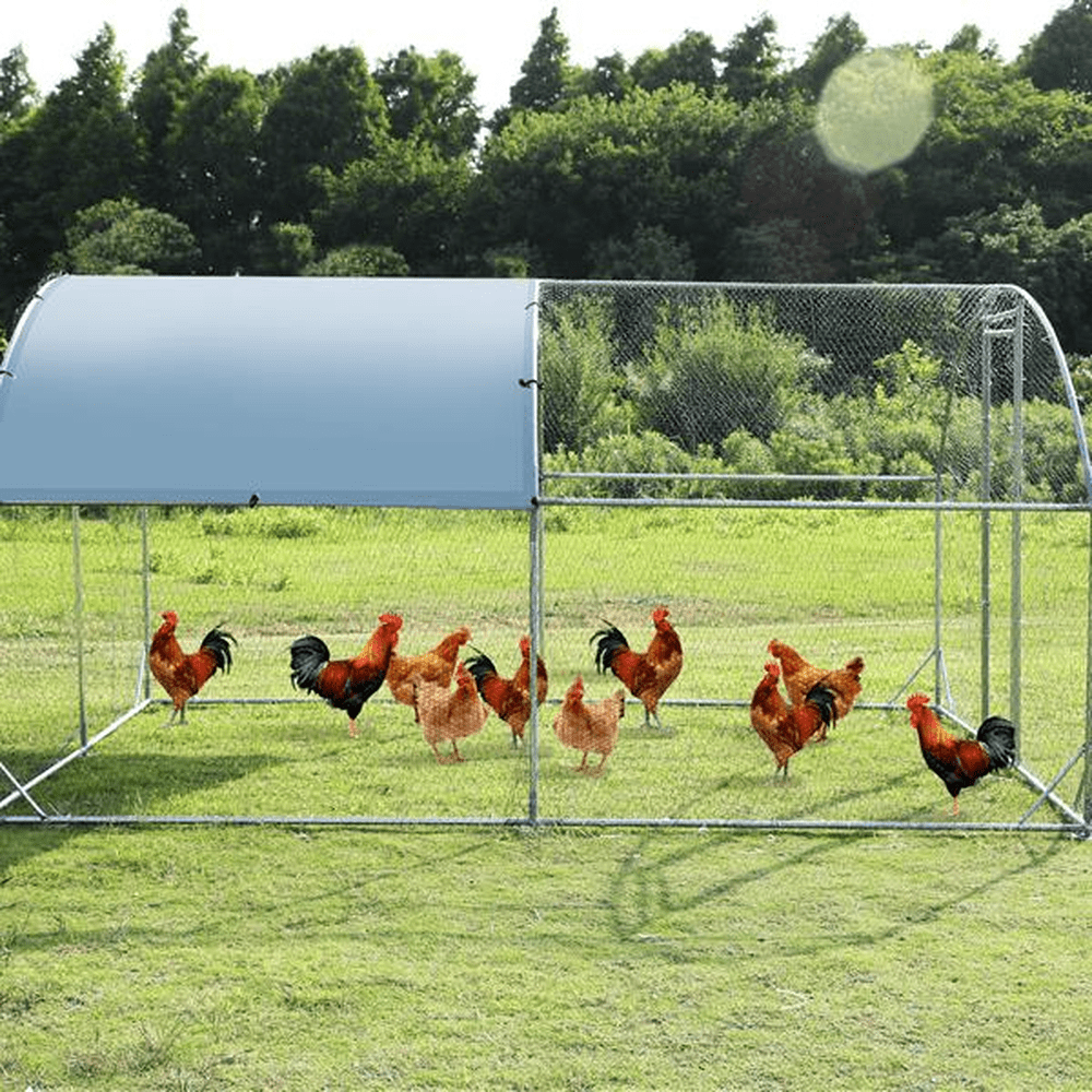 Large Chicken Coop and Run – Durable Metal Frame with Waterproof Cover and Spacious Design - Small Pet Homes