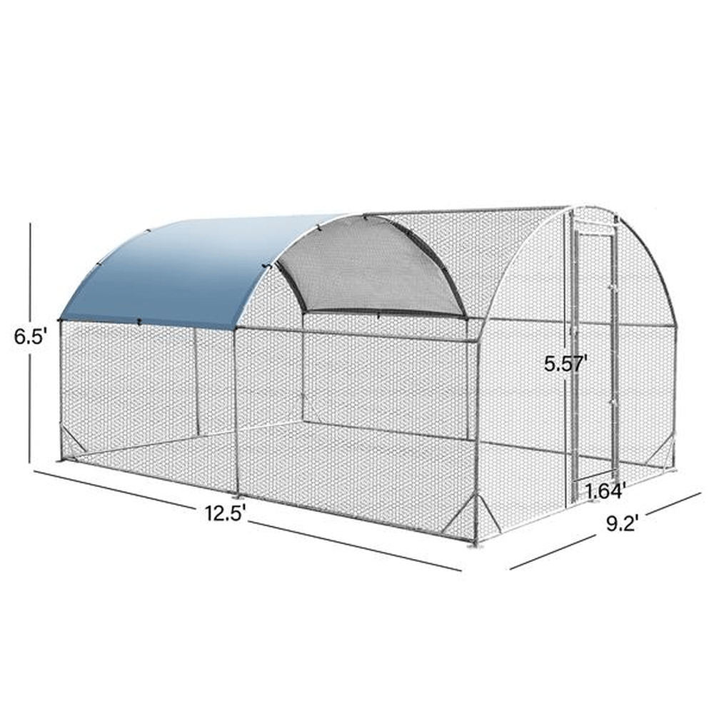 Large Chicken Coop and Run – Durable Metal Frame with Waterproof Cover and Spacious Design - Small Pet Homes