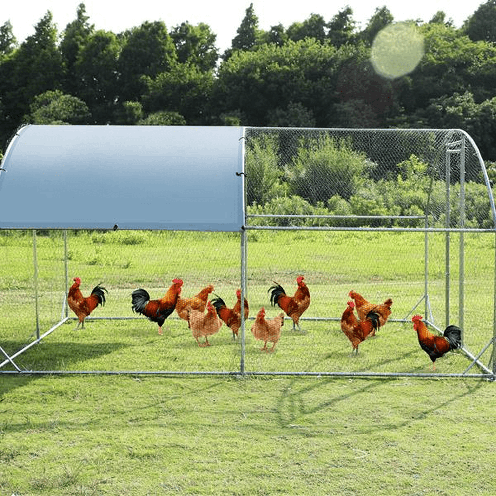 Large Chicken Coop and Run – Durable Metal Frame with Waterproof Cover and Spacious Design - Small Pet Homes