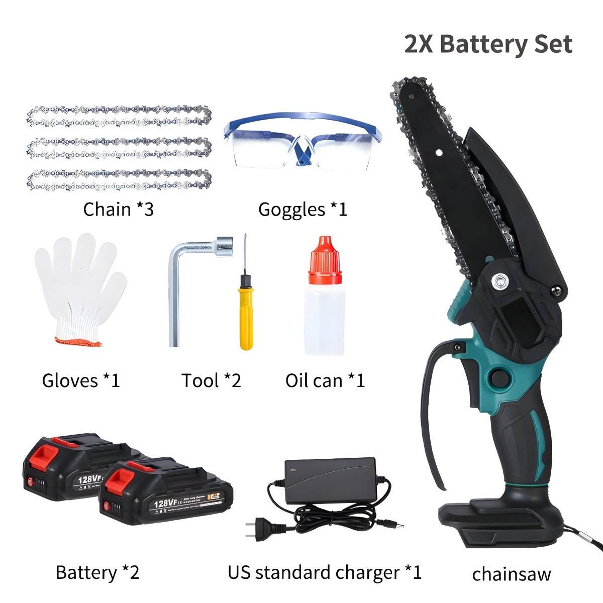 Mini Cordless Electric Chainsaw - Battery Powered Pruning & Wood Cutting Tool - Small Pet Homes
