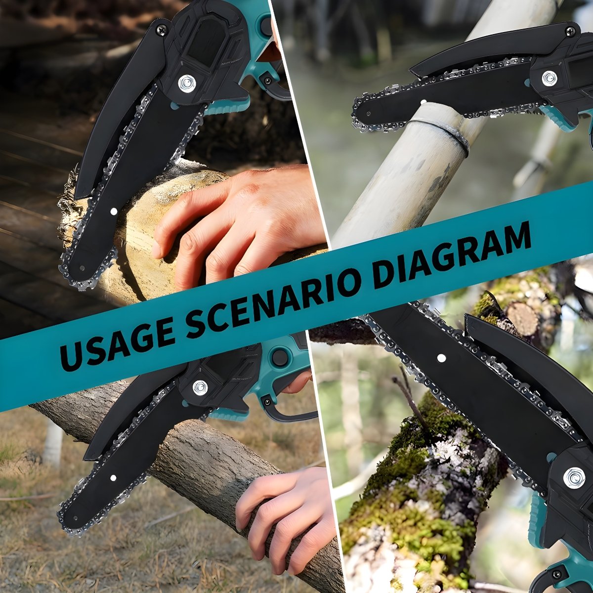 Mini Cordless Electric Chainsaw - Battery Powered Pruning & Wood Cutting Tool - Small Pet Homes