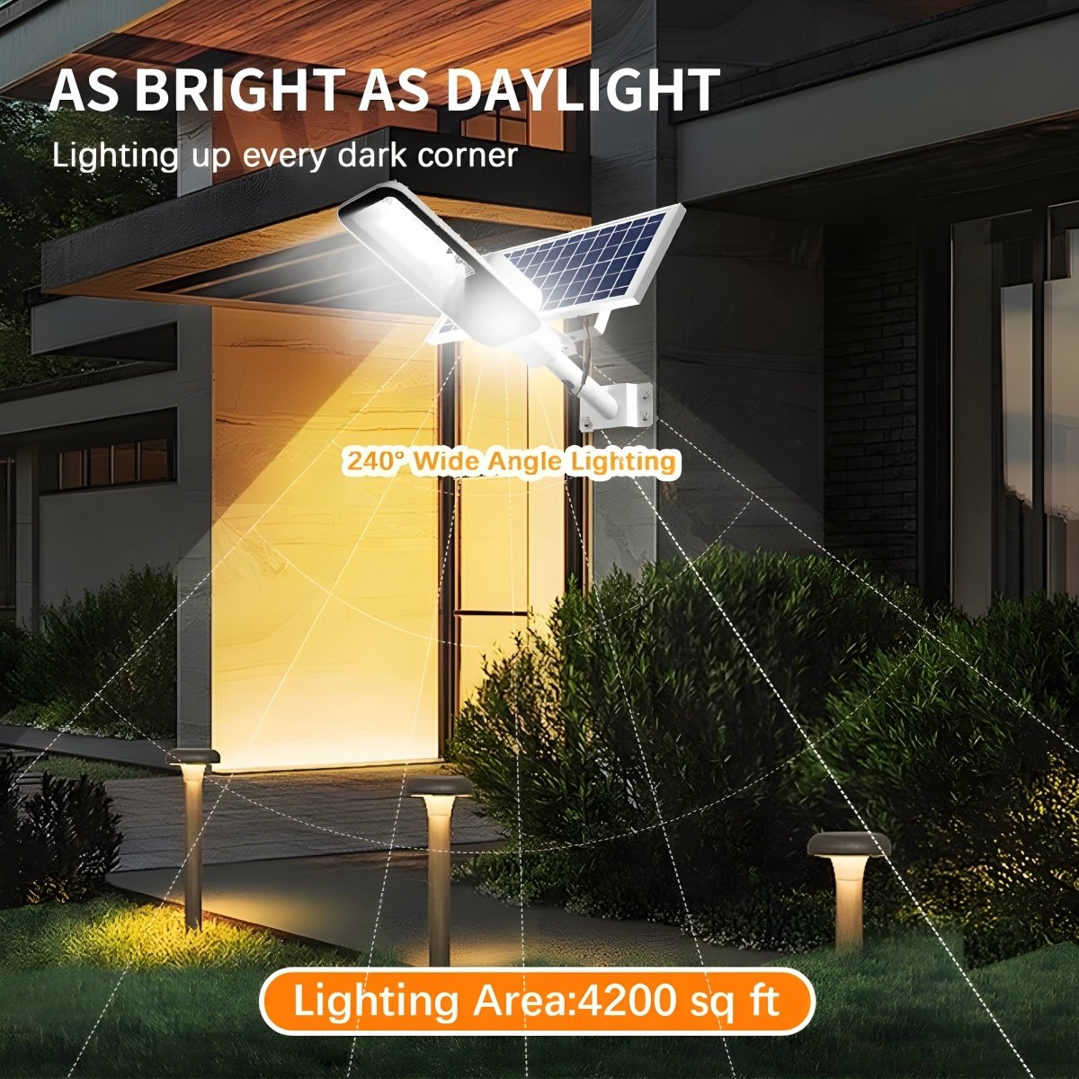 Outdoor Solar Powered Flood LED Light for Street & Garden - Waterproof & Energy Efficient - Small Pet Homes