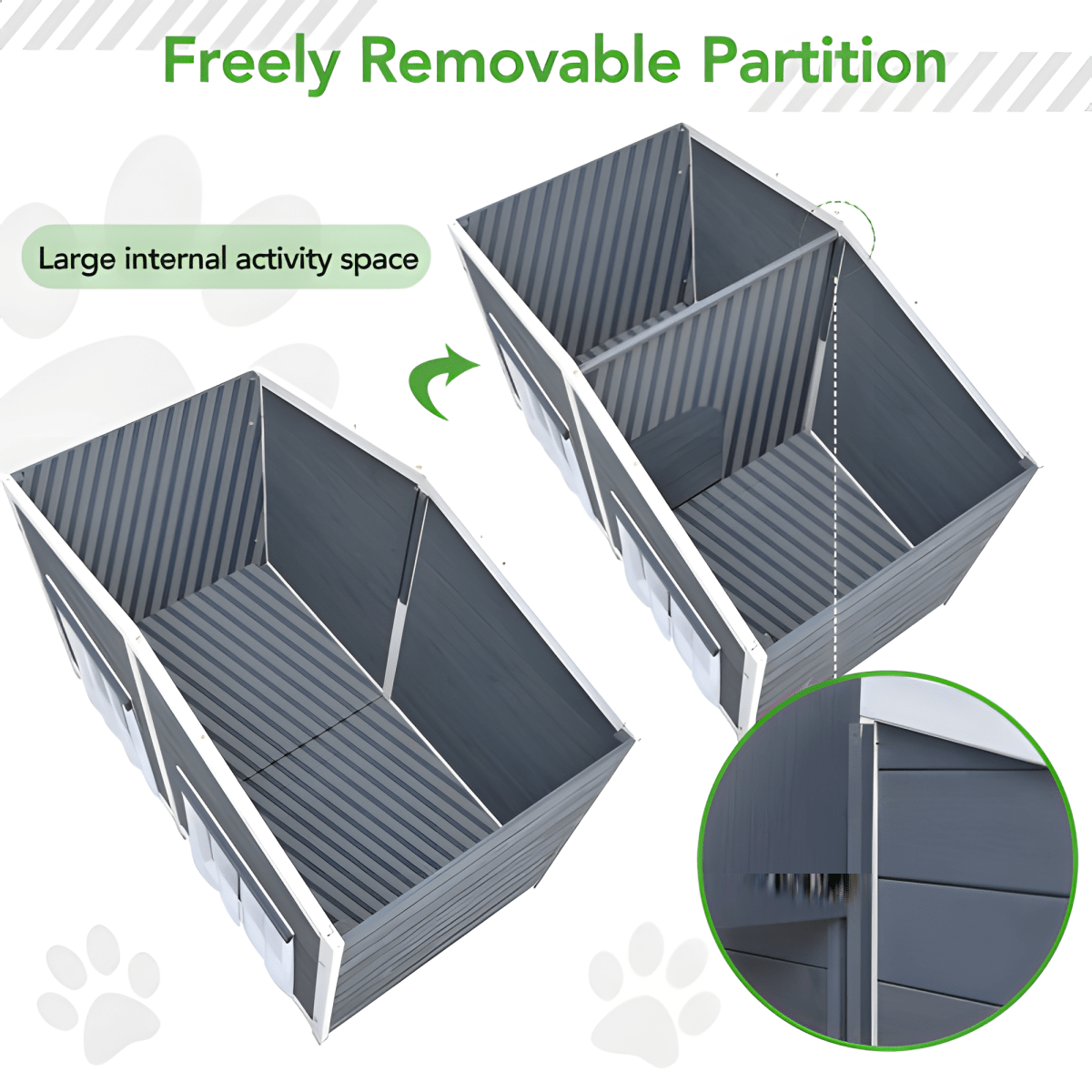 Spacious Wooden Dog House with Porch - Sturdy, Weather - Resistant for Medium Dogs - Small Pet Homes