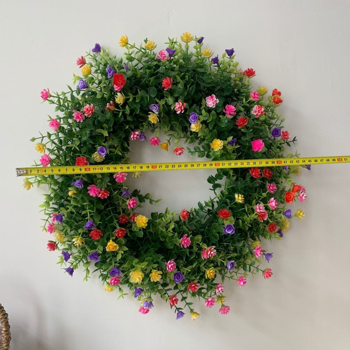 Spring Garland for Front Door – Artificial Floral Greenery for Porch, Mantel & Wedding Decor - Small Pet Homes