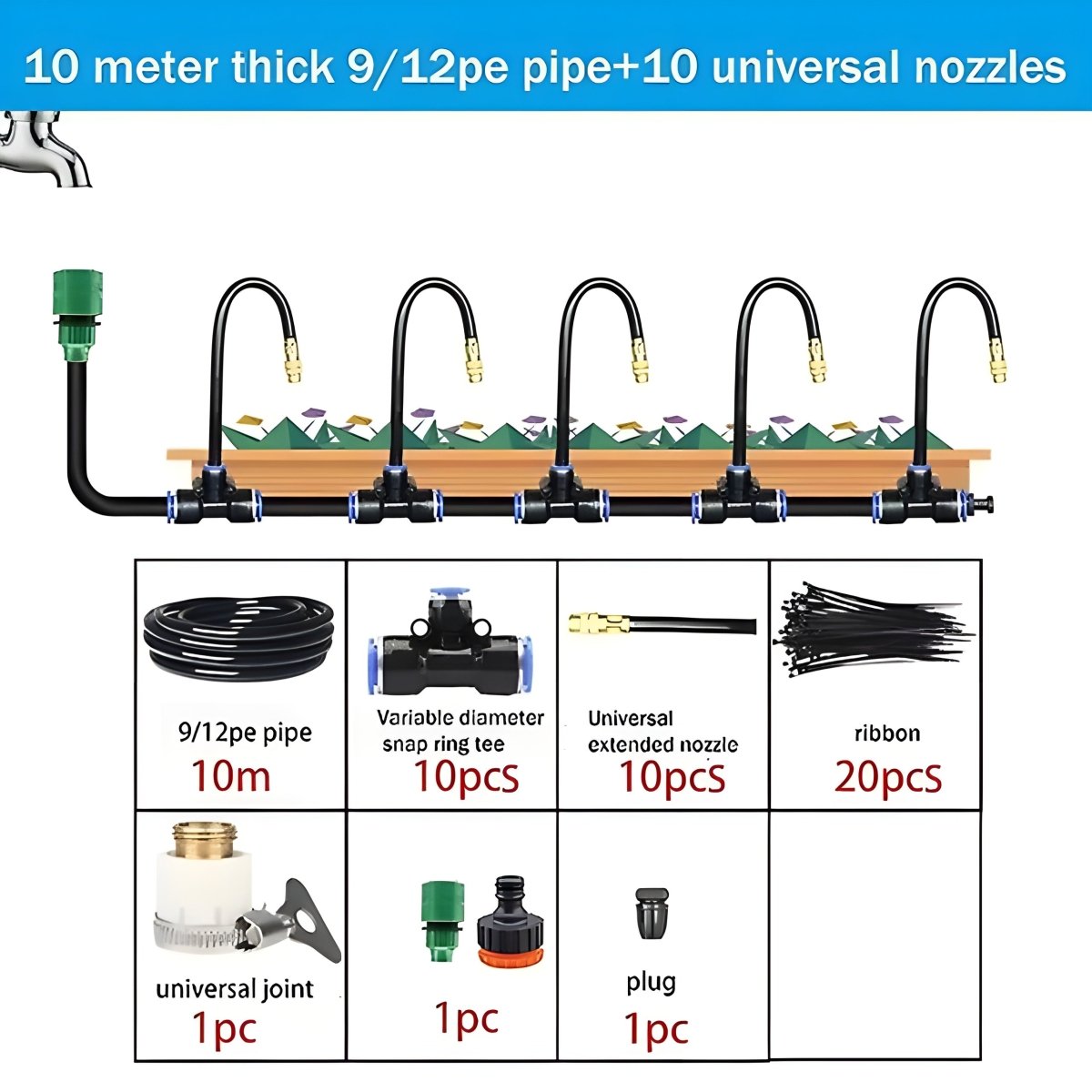 10M DIY Automatic Irrigation Sprinkler Kit - Automatic Plant Watering System - Small Pet Homes