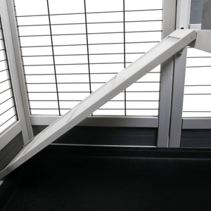 2 - Story Wooden Guinea Pig Hutch with Ventilated Fence, Removable Cleaning Tray & Skylight - Small Pet Homes