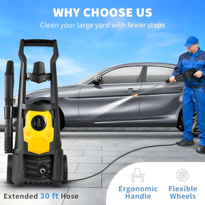 2000PSI Electric Portable Pressure Washer – Car & Outdoor Cleaning Tool - Small Pet Homes