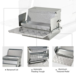 25 lbs Automatic Chicken Feeder – Weatherproof Galvanized Steel & Aluminum Poultry Feeder for Outdoor Use - Small Pet Homes