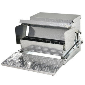 25 lbs Automatic Chicken Feeder – Weatherproof Galvanized Steel & Aluminum Poultry Feeder for Outdoor Use - Small Pet Homes