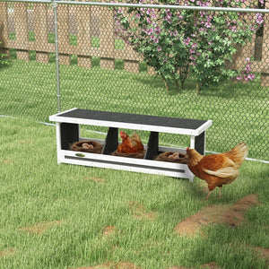 3 - Compartment Wooden Chicken Bedding & Nesting Box with Asphalt Roof – Compact Coop Nest for Up to 3 Hens - Small Pet Homes