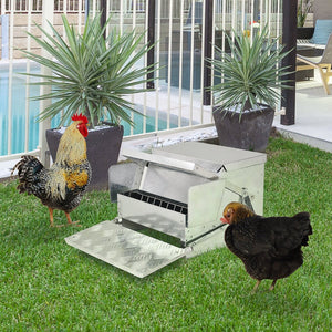 30 lbs Automatic Chicken Feeder – Weatherproof Galvanized Steel & Aluminum Poultry Feeder for Backyard Chickens - Small Pet Homes