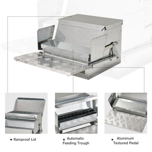 30 lbs Automatic Chicken Feeder – Weatherproof Galvanized Steel & Aluminum Poultry Feeder for Backyard Chickens - Small Pet Homes