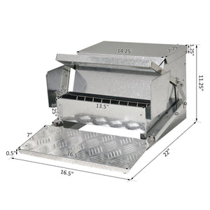 30 lbs Automatic Chicken Feeder – Weatherproof Galvanized Steel & Aluminum Poultry Feeder for Backyard Chickens - Small Pet Homes