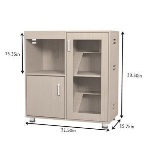 4 - Tier Wooden Guinea Pig & Hamster Cage with Lockers, Acrylic Windows, Openable Top - Spacious Small Animal Habitat - Small Pet Homes