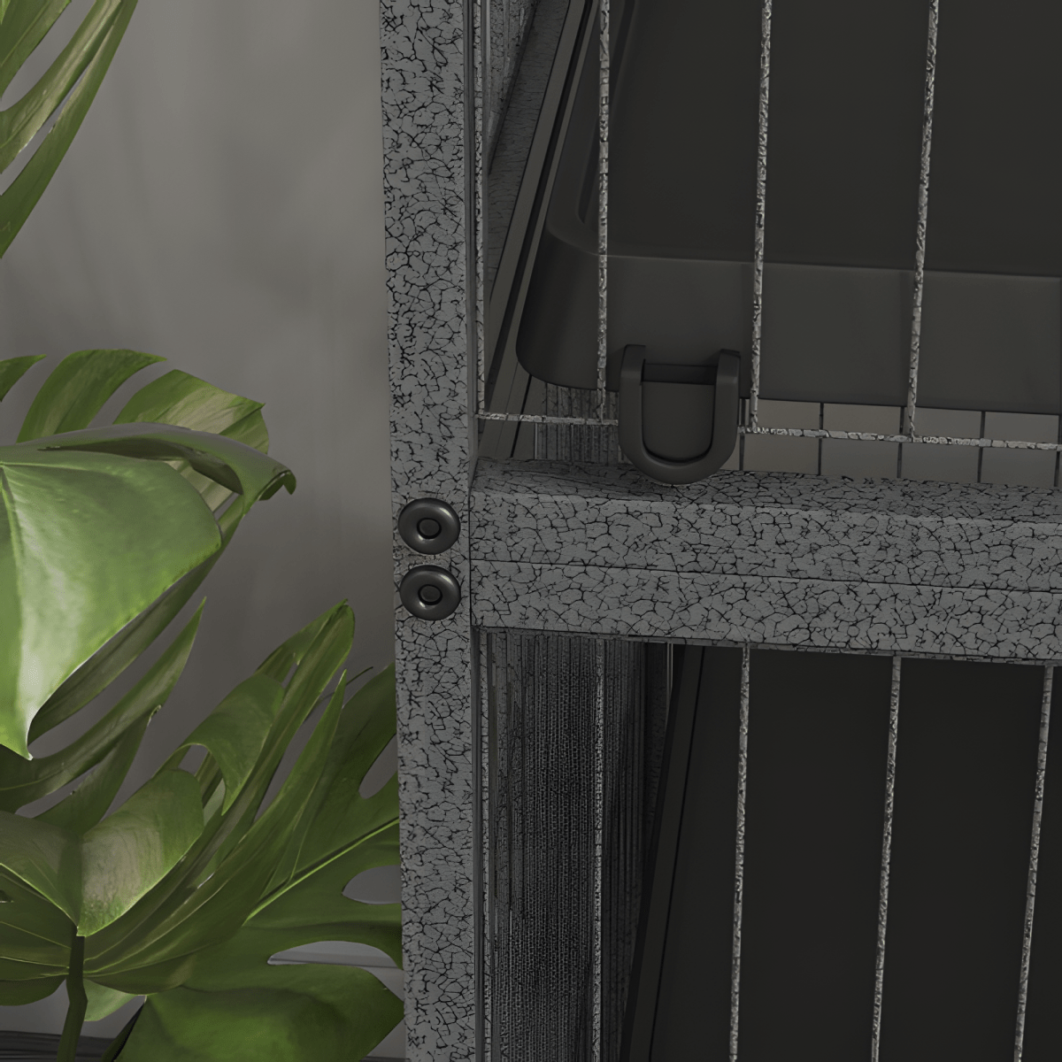 50" 5 - Tier Ferret Cage, Heavy Duty Wire with Hammock, Removable Tray, Rolling Design, Grey - Small Pet Homes