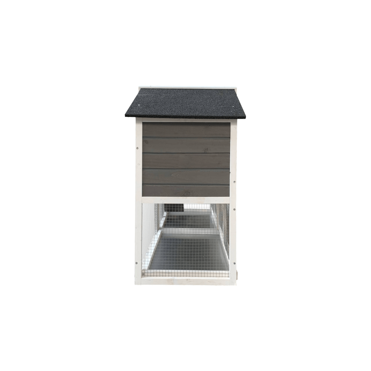 61" Outdoor Wooden Rabbit Hutch with Extension - Three Sliding Trays, Non - Slip Ramp, Waterproof Roof, Easy Access - Small Pet Homes