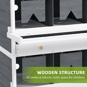 8 - Compartment Wooden Chicken Bedding & Nesting Box with Egg Collection Trays & Perches – Double Layer for 16–32 Hens - Small Pet Homes