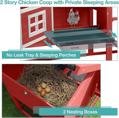 Chicken Tractor / Portable Chicken Coop with Wheels - Spacious, Durable, and Movable - Small Pet Homes