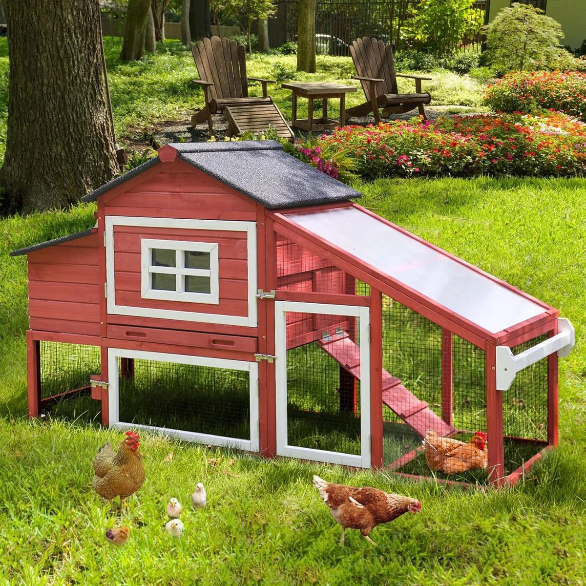 Chicken Tractor / Portable Chicken Coop with Wheels - Spacious, Durable, and Movable - Small Pet Homes