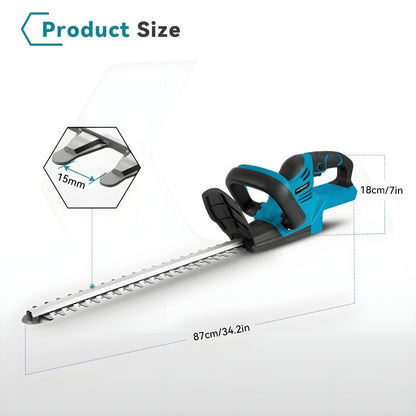 Cordless Hedge Trimmer (2000W) – Electric and Battery Operated – 510mm Blade, 18V Compatible - Small Pet Homes