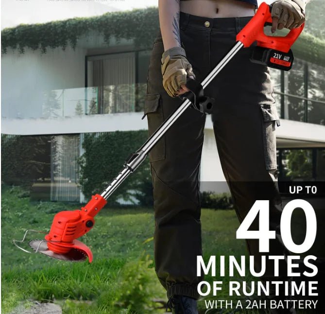 Cordless Telescopic Grass Trimmer 20 V – Adjustable Battery Weed Eater, 12‑Inch Cut - Small Pet Homes
