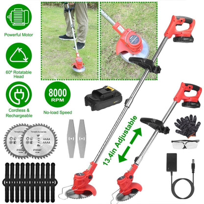 Cordless Telescopic Grass Trimmer 20 V – Adjustable Battery Weed Eater, 12‑Inch Cut - Small Pet Homes