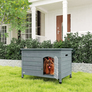Decorative Dog Cage Kennel with Wire Door & Lock – Fir Wood Indoor Pet House for Small Dogs - Small Pet Homes