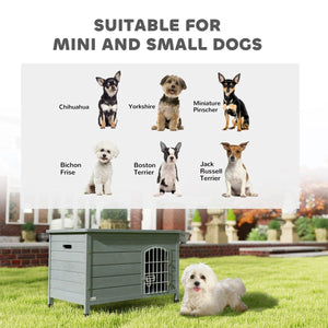 Decorative Dog Cage Kennel with Wire Door & Lock – Fir Wood Indoor Pet House for Small Dogs - Small Pet Homes
