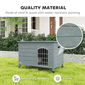 Decorative Dog Cage Kennel with Wire Door & Lock – Fir Wood Indoor Pet House for Small Dogs - Small Pet Homes