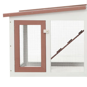 Deluxe 2 - Layer Wooden Rabbit Hutch - Spacious with Non - Slip Ramps, Removable Tray, Weatherproof Roof - Small Pet Homes