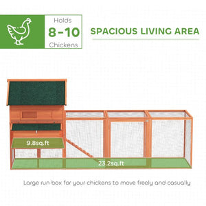 Deluxe Wooden Chicken Coop with Elevated House, Nesting Boxes & Outdoor Run – Fits 8–10 Hens - Small Pet Homes