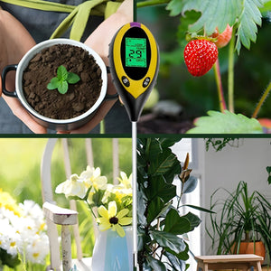 Digital 4 - in - 1 Wireless Soil Testing Tool – Measure pH, Moisture, Light & Temperature - Small Pet Homes