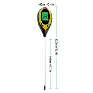 Digital 4 - in - 1 Wireless Soil Testing Tool – Measure pH, Moisture, Light & Temperature - Small Pet Homes