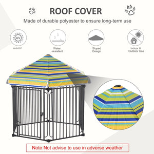 Dog Playpen Shelter with Lockable Door & Removable Canopy – Indoor & Outdoor Pet Enclosure for Small and Medium Dogs - Small Pet Homes