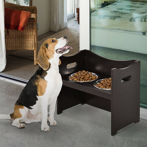 Elevated Dog Feeder Stand with 2 Stainless Steel Bowls, Adjustable Height & Storage – Ergonomic Raised Feeding Station for Large Dogs - Small Pet Homes