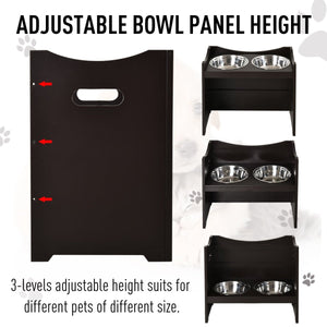 Elevated Dog Feeder Stand with 2 Stainless Steel Bowls, Adjustable Height & Storage – Ergonomic Raised Feeding Station for Large Dogs - Small Pet Homes