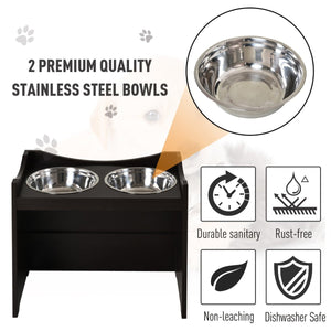 Elevated Dog Feeder Stand with 2 Stainless Steel Bowls, Adjustable Height & Storage – Ergonomic Raised Feeding Station for Large Dogs - Small Pet Homes